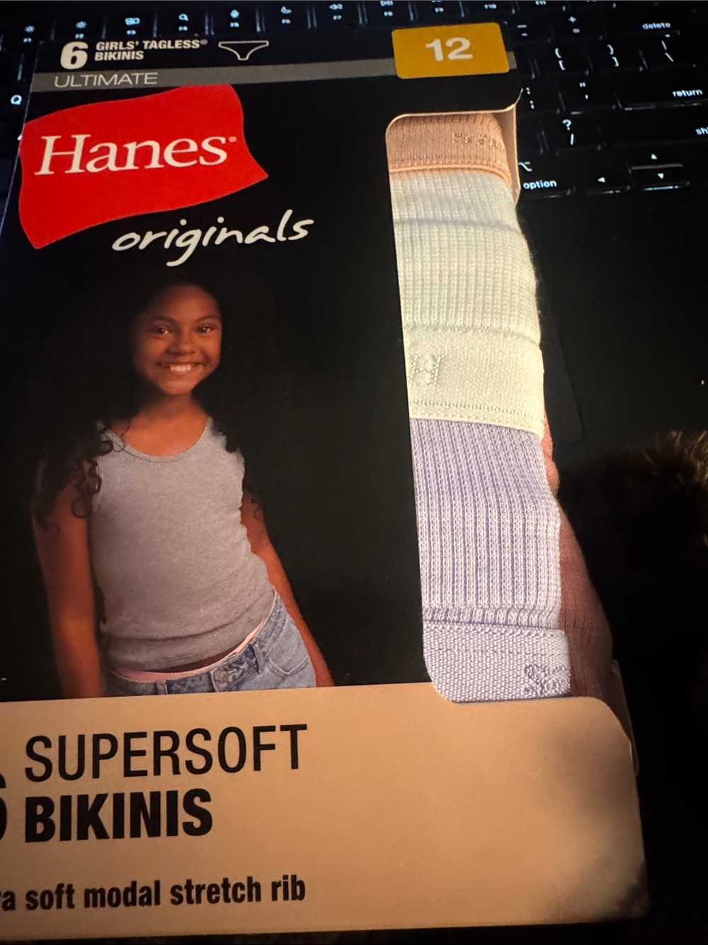 Hanes Girls Originals Supersoft Bikini Pack - Pastel Peach, Cream & Lavender